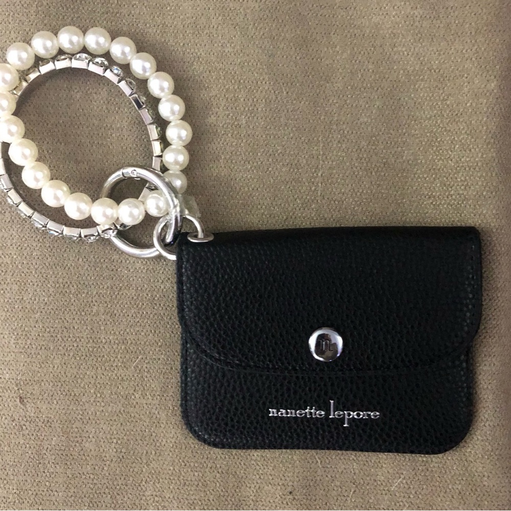 Nanette Lepore brand new black dress up casual card holder/coin purse